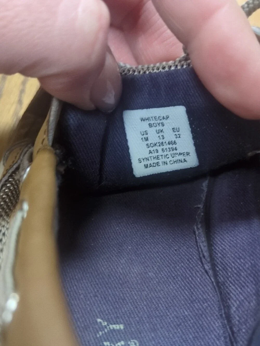 Sperry Tan Leather Kids Boat Shoes with Gray Laces
